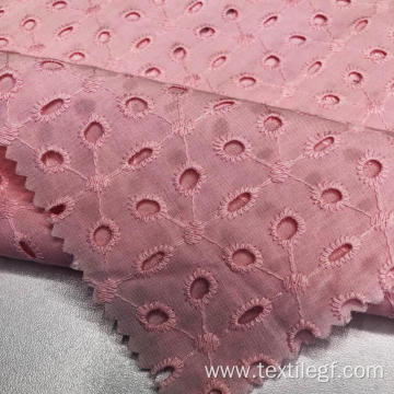 Pink Embroidery Cotton Fabric